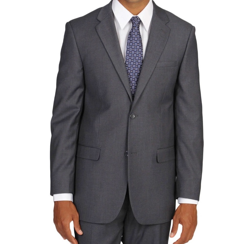 Caravelli Gray Slim Fit Suit 38S 32x30 Wedding Business Formal